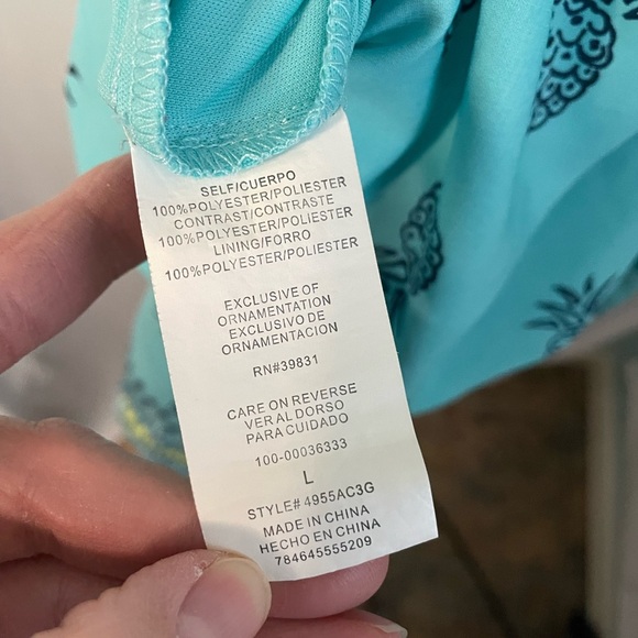 Girls My Michelle Romper‎ Teal pineapple size Large - Picture 11 of 11